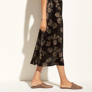 Vince Fallen Leaf Velvet Midi Skirt